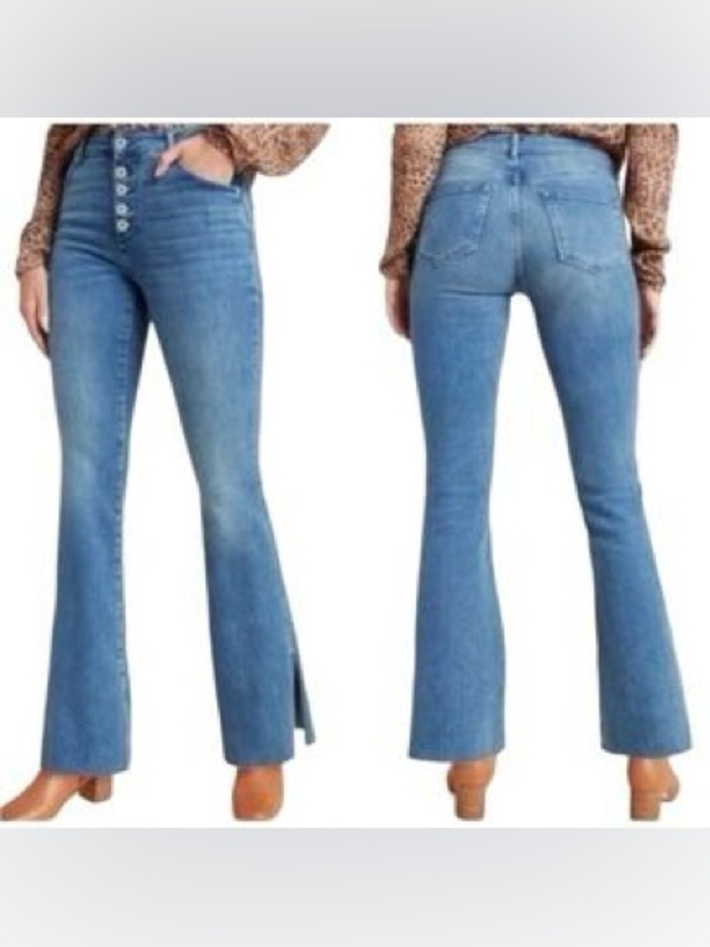 Pilcro & the Letterpress High Rise Skinny Bootcut Jeans 30 10 retro button fly